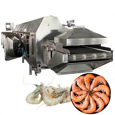 Guter Preis 700-1000KG/H Automatischer Garnelenkocher Stabiler Meeresfrüchte Tunnel Kochmaschine Garnelen Wasserkocher Automatische Blanchiermaschine online