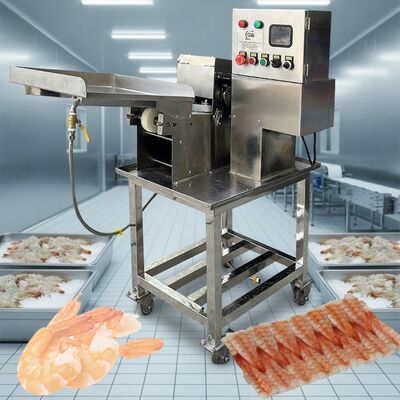 Guter Preis Stabiler Sushi-Garnelenschneider, schnelle industrielle Garnelenschneidemaschine, Mehrzweck-Garnelenschneideausrüstung, intelligente Garnelenverarbeitung online