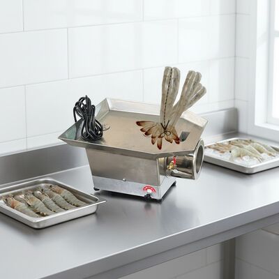 Guter Preis Zolim Garnelenschneidemaschine Automatischer Garnelenschneider 0,12 kW Garnelenschälmaschine Schneller Garnelen-EZ-Schäler Garnelenausrüstung online