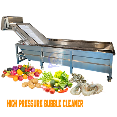 Guter Preis Automatische Meeresfrüchte-Fisch-Hochdruck-Blasenwaschmaschine, Garnelen-Reinigungsmaschine, Auftau-Förderband online