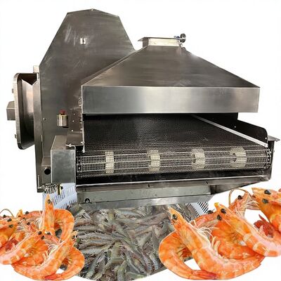 Guter Preis Automatische Garnelendampftunnel Garnelenkocher Blanchiermaschine 700-1000KG/h Kapazität 380V Online