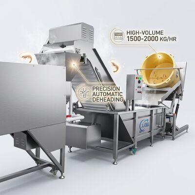 Guter Preis Industrial Shrimp Head Separator SUS304 Stainless Steel 2000-2500KG 5.5KW 440V For Frozen Food Factory online