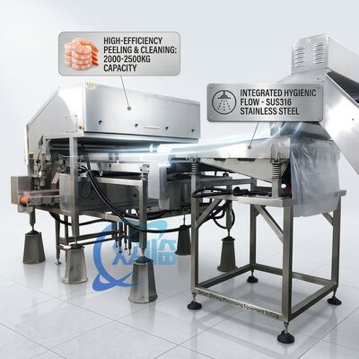 Guter Preis Geräuscharmer Garnelenkopfentferner Hygienisch SUS304 2500-3000KG 2,2KW 50Hz Für Fischverarbeitungsanlage online