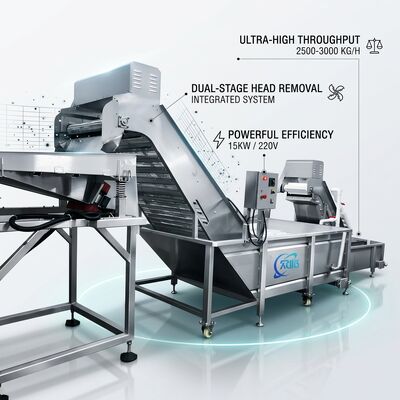 Guter Preis Precision Shrimp Head Screening Machine Anti Corrosive SUS316 800-1000KG 2.2KW 380V online