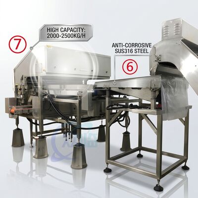 Guter Preis Effiziente Produktion von Garnelen enthaupten Präzision SUS316 1500-2000KG 7,5KW 415V online
