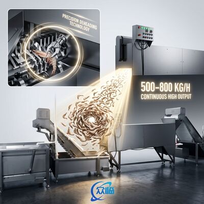 Guter Preis Auf Skid montierte Garnelenkopfentfernungsmaschine SUS316L 1200-1800KG 9,0KW 60Hz für Lebensmittelverarbeitungsbetrieb online